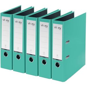 Leitz VON 5er Pack Ordner A4, Karton mit Kunststoffeinband, 80 mm Rückenbreite, Für 600 Blatt, FSC-zertifizierter Karton, Aktenordner, Für Schule, Studium & Zuhause, Mintgrün, 10551051 Leitz VON 5er Pack Ordner A4, Karton mit Kunststoffeinband, 80 mm Rückenbreite, Für 600 Blatt, FSC-zertifizierter Karton, Aktenordner, Für Schule, Studium & Zuhause, Mintgrün, 10551051