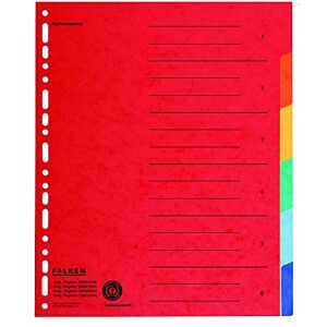 FALKEN Karton-Register für DIN A4 24 x 29,7 cm volle Höhe mit Organisationsdruck (6-teilig) FALKEN Karton-Register für DIN A4 24 x 29,7 cm volle Höhe mit Organisationsdruck (6-teilig)