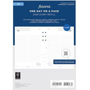 Filofax Terminplaner 26-68515, A5, Tag pro Seite, 5 Sprachen, 2026 Filofax Terminplaner 26-68515, A5, Tag pro Seite, 5 Sprachen, 2026