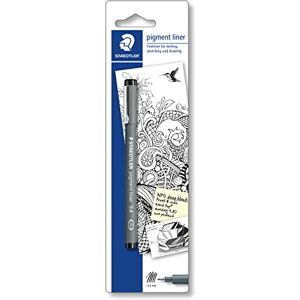 Staedtler schwarzer pigment liner, Linienbreite 0,4 mm, dokumentenechte Pigmenttinte, lange Metallspitze, lange Lebensdauer, 1 Fineliner auf Blisterkarte, 30804-9BKD Staedtler schwarzer pigment liner, Linienbreite 0,4 mm, dokumentenechte Pigmenttinte, lange Metallspitze, lange Lebensdauer, 1 Fineliner auf Blisterkarte, 30804-9BKD