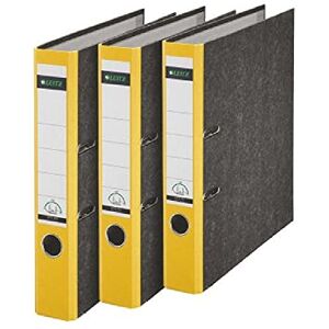 Leitz Qualitäts-Ordner, 3er-Pack, Wolkenmarmor-Papier, A4, 5,2 cm Rückenbreite, Gelb, 310315015 Leitz Qualitäts-Ordner, 3er-Pack, Wolkenmarmor-Papier, A4, 5,2 cm Rückenbreite, Gelb, 310315015