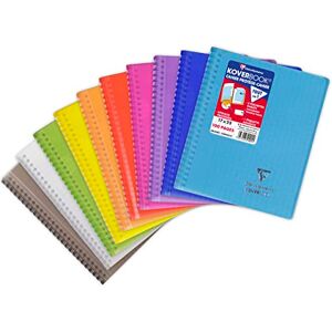 Clairefontaine 351401C Heft Koverbook Umschlag aus PP transparent 17x22cm, 50 Blatt, französische Lineatur, 1 Stück, farbig sortiert Clairefontaine 351401C Heft Koverbook Umschlag aus PP transparent 17x22cm, 50 Blatt, französische Lineatur, 1 Stück, farbig sortiert