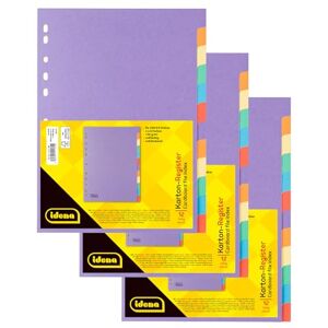 Idena 90265 Karton-Register für DIN A4 Dokumente, 22,5 x 30 cm, 36 vollfarbige Trennblätter in 6 Farben, 150g/m², Organizer mit Eurolochung Idena 90265 Karton-Register für DIN A4 Dokumente, 22,5 x 30 cm, 36 vollfarbige Trennblätter in 6 Farben, 150g/m², Organizer mit Eurolochung