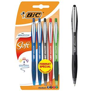BIC Atlantis Soft Druckkugelschreiber, mittlere Spitze (1,0 mm), 5 Stücks BIC Atlantis Soft Druckkugelschreiber, mittlere Spitze (1,0 mm), 5 Stücks