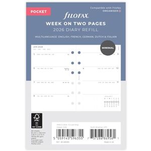 Filofax Kalender Miniimal Week to view Diary Refill Pack Pocket 2026 Filofax Kalender Miniimal Week to view Diary Refill Pack Pocket 2026