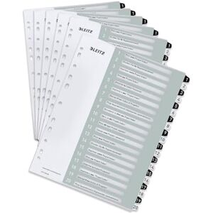 Leitz Register für A4, 6er Pack, PC-beschriftbares Deckblatt und 20 Trennblätter, Taben mit Zahlenaufdruck 1-20, Überbreite, Weiß/Schwarz, Polypropylen, WOW, 12170000 Leitz Register für A4, 6er Pack, PC-beschriftbares Deckblatt und 20 Trennblätter, Taben mit Zahlenaufdruck 1-20, Überbreite, Weiß/Schwarz, Polypropylen, WOW, 12170000