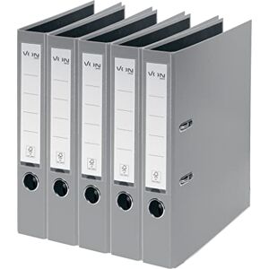 Leitz VON 5er Pack Ordner A4, Karton mit Kunststoffeinband, 50 mm Rückenbreite, Für 350 Blatt, FSC-zertifizierter Karton, Für Schule, Studium & Haushalt, Grau, 10561085 Leitz VON 5er Pack Ordner A4, Karton mit Kunststoffeinband, 50 mm Rückenbreite, Für 350 Blatt, FSC-zertifizierter Karton, Für Schule, Studium & Haushalt, Grau, 10561085