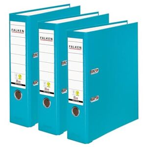 FALKEN Original 3er Pack PP-Color Ordner. Made in Germany. 8 cm breit DIN A4 Türkis Vegan Kunststoff-Ordner Ringordner Aktenordner Briefordner Büroordner Plastikordner Schlitzordner FALKEN Original 3er Pack PP-Color Ordner. Made in Germany. 8 cm breit DIN A4 Türkis Vegan Kunststoff-Ordner Ringordner Aktenordner Briefordner Büroordner Plastikordner Schlitzordner