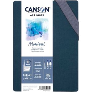 Canson Montval Art Book, Aquarellpapier, feine Körnung, 300 g/m², Akkordeon-Format, Hardcover, DIN A5 14,8 x 21 cm, Weiß, 18 Seiten Canson Montval Art Book, Aquarellpapier, feine Körnung, 300 g/m², Akkordeon-Format, Hardcover, DIN A5 14,8 x 21 cm, Weiß, 18 Seiten