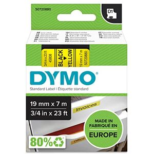 Dymo Original D1-Etikettenband schwarz auf gelb 19 mm x 7 m selbstklebendes Schriftband für LabelManager-Beschriftungsgerät Dymo Original D1-Etikettenband schwarz auf gelb 19 mm x 7 m selbstklebendes Schriftband für LabelManager-Beschriftungsgerät