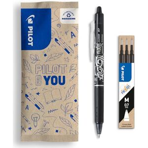 PILOT Set aus 1 FriXion Clicker + 1 Set aus 3 Minen Radierbarer Stift mit Druckmechanik und Wärmeempfindlicher Tinte Nachfüllbar und Komfortabel Schwarz Mittlere Spitze PILOT Set aus 1 FriXion Clicker + 1 Set aus 3 Minen Radierbarer Stift mit Druckmechanik und Wärmeempfindlicher Tinte Nachfüllbar und Komfortabel Schwarz Mittlere Spitze