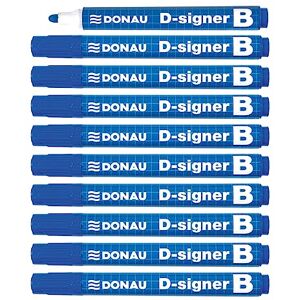 DONAU D-Signer B Tafel-Marker Whiteboard-Marker Boardmarker / 10 Stück/Blau/Rundspitze 2-4 mm/Trocknungsbeständig bis zu 72 Stunden ohne Kappe/Nicht Toxische Tinte DONAU D-Signer B Tafel-Marker Whiteboard-Marker Boardmarker / 10 Stück/Blau/Rundspitze 2-4 mm/Trocknungsbeständig bis zu 72 Stunden ohne Kappe/Nicht Toxische Tinte