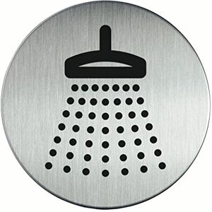 Durable Türschild Picto rund (Dusche, 83 mm) metallic silber, 493823 Durable Türschild Picto rund (Dusche, 83 mm) metallic silber, 493823