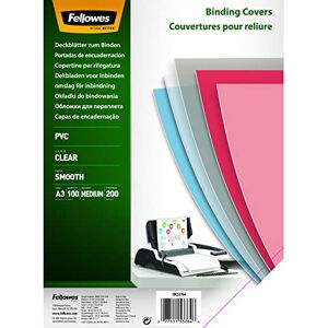 Fellowes PVC Deckblatt für Plastikbindung und Drahtbindung Stärke 200 Mikron transparent Format DIN A3 Packung mit 100 Stück Fellowes PVC Deckblatt für Plastikbindung und Drahtbindung Stärke 200 Mikron transparent Format DIN A3 Packung mit 100 Stück