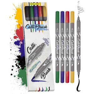 Online Calli.Brush Classic, 5er Set Handlettering Brush-Pen, Pinsel-Stifte Set, Kalligraphie-Set, Pens mit Calligraphie-Spitze & Pinsel-Spitze für Bullet Journal, Wasserfarben, Aquarell Online Calli.Brush Classic, 5er Set Handlettering Brush-Pen, Pinsel-Stifte Set, Kalligraphie-Set, Pens mit Calligraphie-Spitze & Pinsel-Spitze für Bullet Journal, Wasserfarben, Aquarell