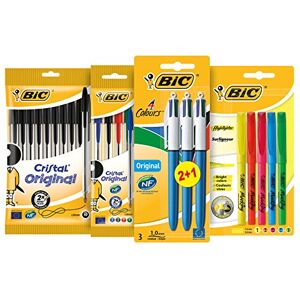 BIC CRISTAL Bic Student Kugelschreiber, Textmarker und 4 Farbstifte BIC CRISTAL Bic Student Kugelschreiber, Textmarker und 4 Farbstifte