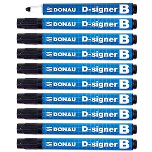 DONAU D-Signer B Tafel-Marker Whiteboard-Marker Boardmarker / 10 Stück/Schwarz/Rundspitze 2-4 mm/Trocknungsbeständig bis zu 72 Stunden ohne Kappe/Nicht Toxische Tinte DONAU D-Signer B Tafel-Marker Whiteboard-Marker Boardmarker / 10 Stück/Schwarz/Rundspitze 2-4 mm/Trocknungsbeständig bis zu 72 Stunden ohne Kappe/Nicht Toxische Tinte