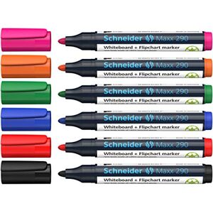 Schneider Maxx 290 Marker (für Whiteboards und Flipcharts, Rundspitze 2-3 mm Strichstärke, rückstandsfrei trocken abwischbar, hohe Qualität, kräftig und farbintensiv) 3 Boxen mit je 6 Farben Schneider Maxx 290 Marker (für Whiteboards und Flipcharts, Rundspitze 2-3 mm Strichstärke, rückstandsfrei trocken abwischbar, hohe Qualität, kräftig und farbintensiv) 3 Boxen mit je 6 Farben