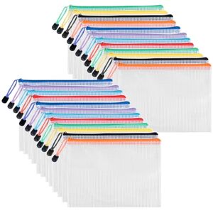 Carehabi Dokumententasche A5 24 Stücke, Wasserdichte Dokumentenmappen mit Reißverschluss, Ordner a5 Mesh Kunststoff Zip Beutel für Datei, Papier,Dokumente,Reise,Kosmetik Aufbewahrung und Organisation Carehabi Dokumententasche A5 24 Stücke, Wasserdichte Dokumentenmappen mit Reißverschluss, Ordner a5 Mesh Kunststoff Zip Beutel für Datei, Papier,Dokumente,Reise,Kosmetik Aufbewahrung und Organisation