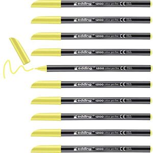 edding 1200 Fasermaler fein neon-gelb 10 Stifte Rundspitze 1 mm Filzstift zum Zeichnen und Schreiben für Schule, Mandala edding 1200 Fasermaler fein neon-gelb 10 Stifte Rundspitze 1 mm Filzstift zum Zeichnen und Schreiben für Schule, Mandala