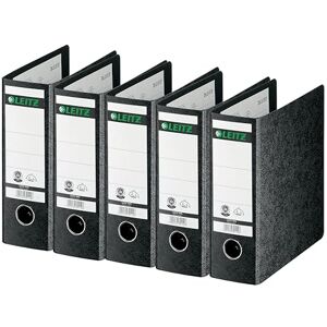 Leitz Qualitäts-Ordner 180° A5, 5er Pack, Schwarz, 80 mm Rücken, Einband aus Hartpappe Leitz Qualitäts-Ordner 180° A5, 5er Pack, Schwarz, 80 mm Rücken, Einband aus Hartpappe