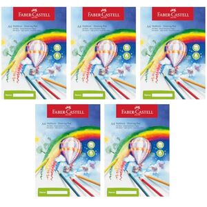 Faber-Castell 212049 Malblock DIN A4, 5 Blöcke je 100 Blatt 80 g/m² Papier, Zeichenblock für Zeichnen, Malen und Skizzieren Faber-Castell 212049 Malblock DIN A4, 5 Blöcke je 100 Blatt 80 g/m² Papier, Zeichenblock für Zeichnen, Malen und Skizzieren