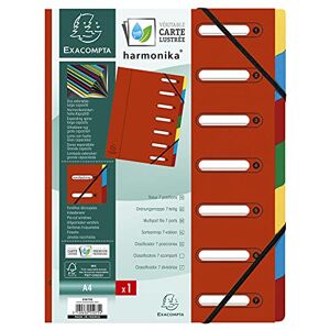 Exacompta 55075E Premium Ordnungsmappe Harmonika. Aus extra starkem Colorspan-Karton DIN A4 7 Fächer und 2 Gummizüge mit Indexfenster und dehnbarem Rücken Register-Mappe rot Exacompta 55075E Premium Ordnungsmappe Harmonika. Aus extra starkem Colorspan-Karton DIN A4 7 Fächer und 2 Gummizüge mit Indexfenster und dehnbarem Rücken Register-Mappe rot
