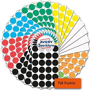 Avery 59998 selbstklebende Markierungspunkte 768 Stück (Ø18mm, 8 Farben mit je 96 Klebepunkten auf 4 Bogen, Farbcodierung, runde Aufkleber für Kalender, Planer und zum Basteln, Papier) Avery 59998 selbstklebende Markierungspunkte 768 Stück (Ø18mm, 8 Farben mit je 96 Klebepunkten auf 4 Bogen, Farbcodierung, runde Aufkleber für Kalender, Planer und zum Basteln, Papier)