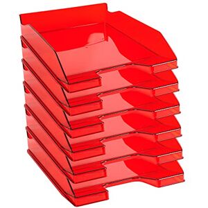 Exacompta 113224D 6er Pack Premium Briefablage Combo Midi DIN A4. Ideale Briefkörbe für Ihre Organisation. Robuste und stapelbare Ablagekörbe karminrot transluzent glossy Exacompta 113224D 6er Pack Premium Briefablage Combo Midi DIN A4. Ideale Briefkörbe für Ihre Organisation. Robuste und stapelbare Ablagekörbe karminrot transluzent glossy