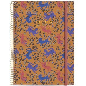 Miquelrius Tagesplaner 2026, ähnlich A5+ (155 x 213 mm), Tagesplaner, fester Einband, Spiralbindung, Gummibandverschluss, Papier 80 g/m², ES-EN-PT, Leopard Miquelrius Tagesplaner 2026, ähnlich A5+ (155 x 213 mm), Tagesplaner, fester Einband, Spiralbindung, Gummibandverschluss, Papier 80 g/m², ES-EN-PT, Leopard
