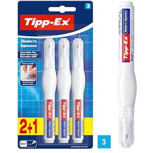 BIC Tipp-Ex Korrekturstift Shake 'n Squeeze, je 8ml, 3er Pack, Ideal für das Büro, das Home Office oder die Schule BIC Tipp-Ex Korrekturstift Shake 'n Squeeze, je 8ml, 3er Pack, Ideal für das Büro, das Home Office oder die Schule