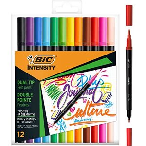 BIC Intensity Filzstifte Set, Dual Tip Brush Pen zum Malen in 12 verschiedenen Farben, mit Pinsel & feiner Spitze BIC Intensity Filzstifte Set, Dual Tip Brush Pen zum Malen in 12 verschiedenen Farben, mit Pinsel & feiner Spitze