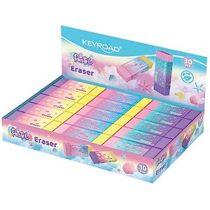 KEYROAD Universal Radiergummi/ 30 Stück 30er Pack/Radierer für Bleistift und Buntstift/Farbe: Pastell Regenbogen/Ideal für Schule und Büro KEYROAD Universal Radiergummi/ 30 Stück 30er Pack/Radierer für Bleistift und Buntstift/Farbe: Pastell Regenbogen/Ideal für Schule und Büro