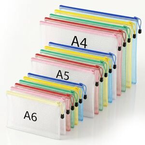 Carehabi Dokumententasche A4 A5 A6 15PCS, Wasserdichte Dokumentenmappen mit Reißverschluss, Ordner Mesh Zip Beutel für Datei, Papier, Reise, Kosmetik Aufbewahrung und Organisation 3 Größen Carehabi Dokumententasche A4 A5 A6 15PCS, Wasserdichte Dokumentenmappen mit Reißverschluss, Ordner Mesh Zip Beutel für Datei, Papier, Reise, Kosmetik Aufbewahrung und Organisation 3 Größen