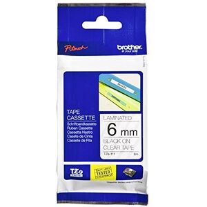 Brother 1659459 Original P-touch Schriftband TZe-111 6 mm, schwarz auf transparent (kompatibel u.a. mit P-touch PT-H100LB/R, -H105, -E100/VP, -D200/BW/VP, -D210/VP) Brother 1659459 Original P-touch Schriftband TZe-111 6 mm, schwarz auf transparent (kompatibel u.a. mit P-touch PT-H100LB/R, -H105, -E100/VP, -D200/BW/VP, -D210/VP)
