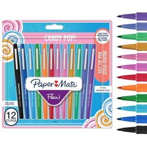 Paper Mate Flair Filzstifte mittlere Spitze (0,7mm) Candy POP Farben Marker-Stifte für Kinder und Erwachsene zum Ausmalenfür Tagebücher und mehr 12 Stück Paper Mate Flair Filzstifte mittlere Spitze (0,7mm) Candy POP Farben Marker-Stifte für Kinder und Erwachsene zum Ausmalenfür Tagebücher und mehr 12 Stück