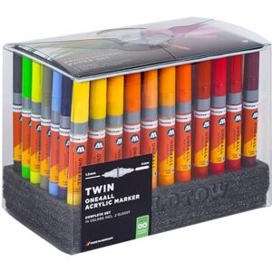 Molotow One4All Acrylic Twin Marker Complete Set (1,5 und 4,0 mm Strichstärke, hochdeckend und permanent, schnell trocknend, nachfüllbar, für fast alle Untergründe) 74 Stück sortiert Molotow One4All Acrylic Twin Marker Complete Set (1,5 und 4,0 mm Strichstärke, hochdeckend und permanent, schnell trocknend, nachfüllbar, für fast alle Untergründe) 74 Stück sortiert