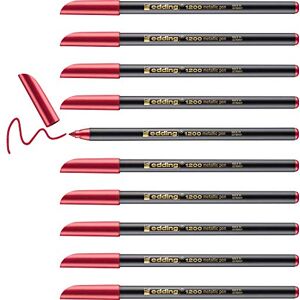 edding 1200 metallic Fasermaler rot-metallic 10 Stifte Rundspitze 1-3 mm zum Malen, Schreiben und Zeichnen mit glänzendem Metalliceffekt für Gästebücher, Grußkarten, Fotoalben, Scrapbook edding 1200 metallic Fasermaler rot-metallic 10 Stifte Rundspitze 1-3 mm zum Malen, Schreiben und Zeichnen mit glänzendem Metalliceffekt für Gästebücher, Grußkarten, Fotoalben, Scrapbook