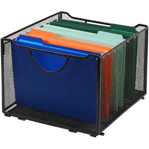 Relaxdays Hängeregister Box, Hängemappen, HxBxT: 26 x 39 x 34 cm, mit Griff, Stahl, stapelbare Büro Aktenbox, schwarz Relaxdays Hängeregister Box, Hängemappen, HxBxT: 26 x 39 x 34 cm, mit Griff, Stahl, stapelbare Büro Aktenbox, schwarz
