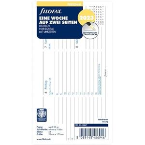 Filofax Personal 1 Woche auf 2 Seiten. horiz.(deutsch)2023 Filofax Personal 1 Woche auf 2 Seiten. horiz.(deutsch)2023