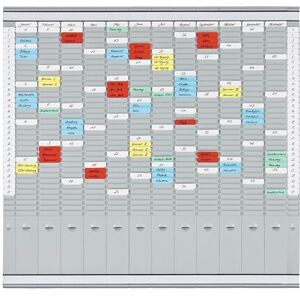 Franken T-Kartentafel Jahresplaner, 81,9 x 78 cm, 12 Träger + 2 Index, 35 Schlitze, PV-SET4 Franken T-Kartentafel Jahresplaner, 81,9 x 78 cm, 12 Träger + 2 Index, 35 Schlitze, PV-SET4