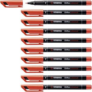STABILO Folienstift OHPen universal permanent fein 10er Pack rot STABILO Folienstift OHPen universal permanent fein 10er Pack rot
