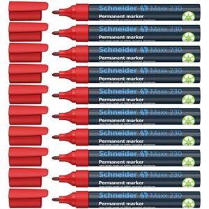 Schneider Maxx 230 Permanent-Marker mit Rundspitze (nachfüllbar, Cap-Off-Ink, Aluminiumschaft, 1 3 mm) 10er Packung rot Schneider Maxx 230 Permanent-Marker mit Rundspitze (nachfüllbar, Cap-Off-Ink, Aluminiumschaft, 1 3 mm) 10er Packung rot