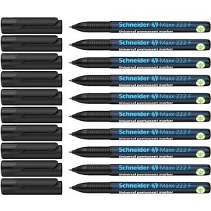 Schneider Maxx 222 F Universal-Marker (permanent, Cap-Off-Ink, nachfüllbar, 0,7 mm) 10er Packung schwarz Schneider Maxx 222 F Universal-Marker (permanent, Cap-Off-Ink, nachfüllbar, 0,7 mm) 10er Packung schwarz