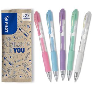 PILOT 5er-Set G2 Einziehbare und Nachfüllbare Gel-Tintenroller Pastellfarbene Tinte Rosa, Blau, Violett, Grün, Weiß Mittlere Spitze PILOT 5er-Set G2 Einziehbare und Nachfüllbare Gel-Tintenroller Pastellfarbene Tinte Rosa, Blau, Violett, Grün, Weiß Mittlere Spitze