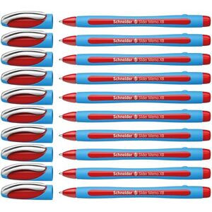 Schneider 150202 Slider Memo XB Kugelschreiber (mit Kappe, Strichstärke: XB) 10er Pack, rot Schneider 150202 Slider Memo XB Kugelschreiber (mit Kappe, Strichstärke: XB) 10er Pack, rot
