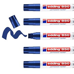 edding 850 Permanentmarker blau 5 Stifte Keil-Spitze 5-15 mm für breite Markierungen wasserfest, schnell-trocknend, wischfest für Karton, Kunststoff, Holz, Metall, Glas edding 850 Permanentmarker blau 5 Stifte Keil-Spitze 5-15 mm für breite Markierungen wasserfest, schnell-trocknend, wischfest für Karton, Kunststoff, Holz, Metall, Glas