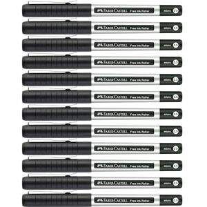 Faber-Castell 205315 Tintenroller Free Ink schwarz, 12 Rollerball Stifte 0,2 mm, dokumentenechter Tintenschreiber Faber-Castell 205315 Tintenroller Free Ink schwarz, 12 Rollerball Stifte 0,2 mm, dokumentenechter Tintenschreiber