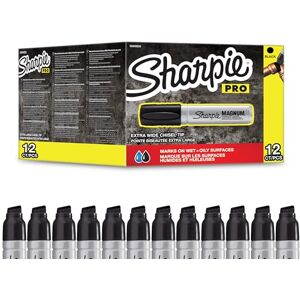 Sharpie Pro Magnum Permanentmarker Keilspitze schwarze Tinte 12 Stück Sharpie Pro Magnum Permanentmarker Keilspitze schwarze Tinte 12 Stück