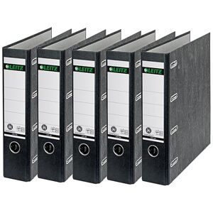 Leitz Standard-Doppelordner mit zwei Mechaniken, 5er Pack, Wolkenmarmor-Papier, 100 % recycelter Karton, Schwarz, 10920000 Leitz Standard-Doppelordner mit zwei Mechaniken, 5er Pack, Wolkenmarmor-Papier, 100 % recycelter Karton, Schwarz, 10920000